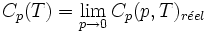 C_p(T) = \lim_{p \rightarrow 0} C_p(p,T)_{r \acute eel} 