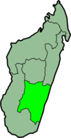 Carte de Madagascar mettant en évidence la province de Fianarantsoa