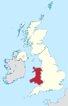 Localisation du Pays de Galles au Royaume-Uni