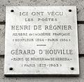 Plaque Henri de Régnier- Gérard d'Houville, 24 rue Boissière, Paris 16.jpg