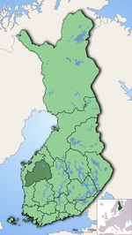 Localisation de l'Ostrobotnie du Sud