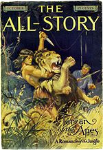 Couverture du Pulp All Story (Octobre 1912), première de Tarzan dans la littérature