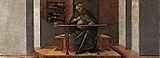 Botticelli, incoronazione della vergine, predella 03 sant'agostino nello studio.jpg