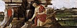 Botticelli, incoronazione della vergine, predella 04 san girolamo nel deserto.jpg