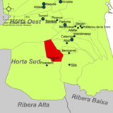 Localisation d'Alcàsser dans la comarque de l'Horta Sud