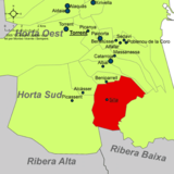 Localización de Silla respecto a la comarca de l'Horta Sud