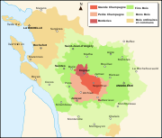 Carte des zones de production du Cognac : Talmont est classé en « bons bois »