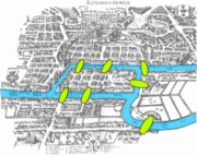  plan de la ville de Königsberg (à l'époque d'Euler)