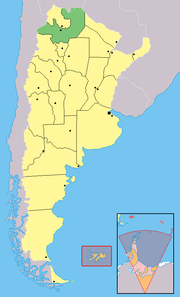 Localisation de la province de Salta en Argentine