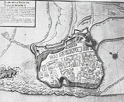 Gravure représentant le plan de Talmont s'avançant dans l'estuaire de la Gironde en 1706