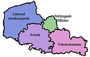 carte des secteurs du Nord-Pas de Calais