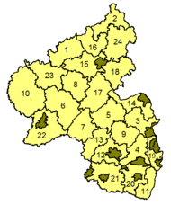 carte des arrondissements en Rhénanie-Palatinat