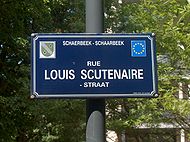 Plaque de rue "Rue Louis Scutenaire"