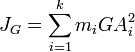 J_G=\sum_{i = 1}^k m_i GA_i^2