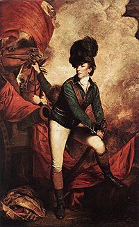 Lieutenant colonel Banastre Tarleton, peinture de Joshua Reynolds, 1782.