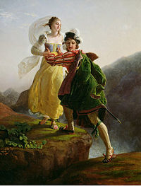 Bianca Cappello et son amant Francesco de Medicis fuyant vers Florence (Salon de 1824)
