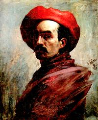 Autoportrait au chapeau rouge (1887). Huile sur toile, 60,5 x 50 cm.