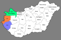 Transdanubie occidentale et ses trois départements
