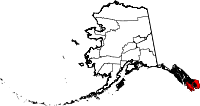 Carte situant la région de recensement de Prince of Wales - Outer Ketchikan (en rouge) dans l'État d'Alaska