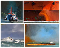 Quatre tableaux de Dirk Verdoorn : L'arrivée (2007) - Torinita (2005) - Le Fougueux (2009) - En rade (2006).