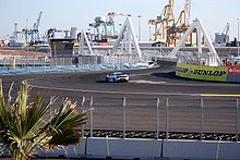 Photo du circuit de Valence tracé dans la zone portuaire.