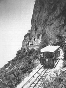 Image historique d’une automotrice du Chemin de Fer du Salève dans les années 1890
