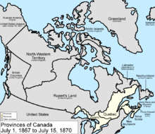 Carte du Canada lors de la Confédération de 1867