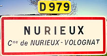Panneau d’entrée de la commune de Nurieux