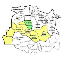 carte plaçant Saint-Martin dans la communauté de  commune