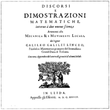 Galileo Galilei, Discorsi e Dimostrazioni Matematiche Intorno a Due Nuove Scienze, 1638 (1400x1400).png