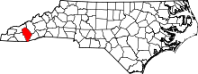 Map of North Carolina highlighting Jackson County.svg