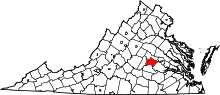 Map of Virginia highlighting Powhatan County.svg
