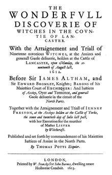 Les cinq paragraphes centrés, écrits dans une police ancienne, décrivent le livre. En pied de page, on lit en anglais : « Imprimé par W. Stansby pour John Barnes, habitant près de Holborne Conduit. 1613.