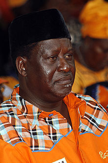Raila Odinga vêtu des couleurs de l'ODM, son parti politique