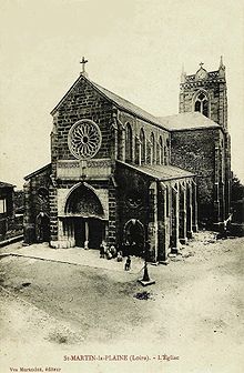 Église de Saint-Martin-la-Plaine au début du XXe siècle.