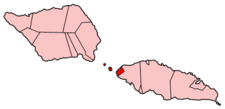 Localisation du district d'Aiga-i-le-Tai (en rouge) à l'intérieur des Samoa
