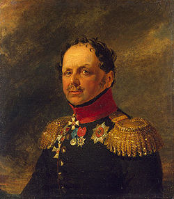 Portrait d'Ilya Ivanovitch Alexeïev, œuvre du peintre George Dawe, Musée de la Guerre du Palais d'Hiver, musée de l'Ermitage, Saint-Pétersbourg.