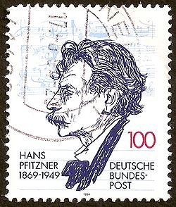 Hans Pfitzner sur un timbre d'Allemagne de 1994
