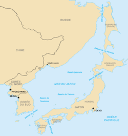Carte de la mer du Japon.