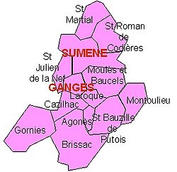 Communauté de communes des Cévennes gangeoises et suménoises (carte)
