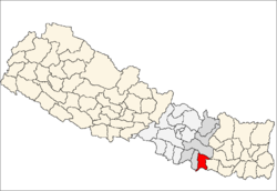 Localisation du district de Dhanusha