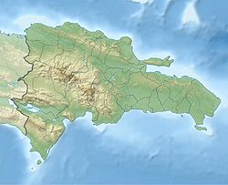 Carte de la République dominicaine avec la chaîne de Baoruco au sud du lac Enriquillo.