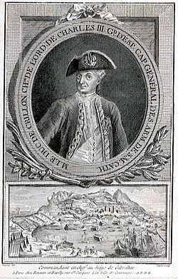 Le duc de Crillon, avec une représentation du siège de Gibraltar