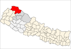 Localisation du district de Humla