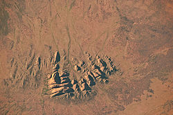 Vue satellitale des Kata Tjuṯa