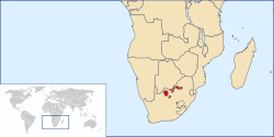 Carte de localisation du Bophuthatswana.