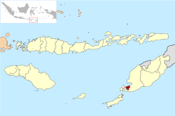 Situation de Kupang dans les petites îles de la Sonde orientales.