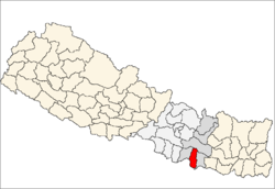 Localisation du district de Mahottari