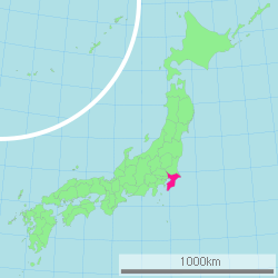 Carte du Japon avec la Préfecture de Chiba mise en évidence