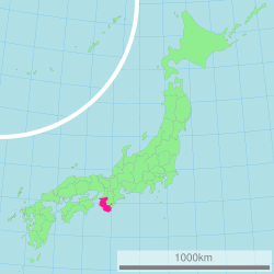 Carte du Japon avec la Préfecture de Wakayama mise en évidence